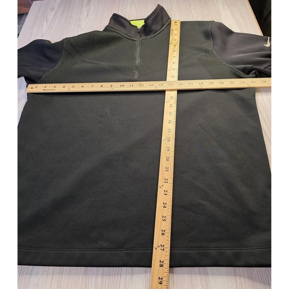 Nike Jacket Men's Large Black Hypervis 1/2 Zip Cover-Up Rory‎ McIlroy Golf Neon